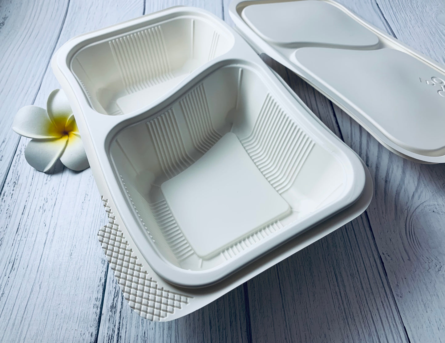 Bento Box 2 Cmpt 1000ml / 34oz - 50 Pcs